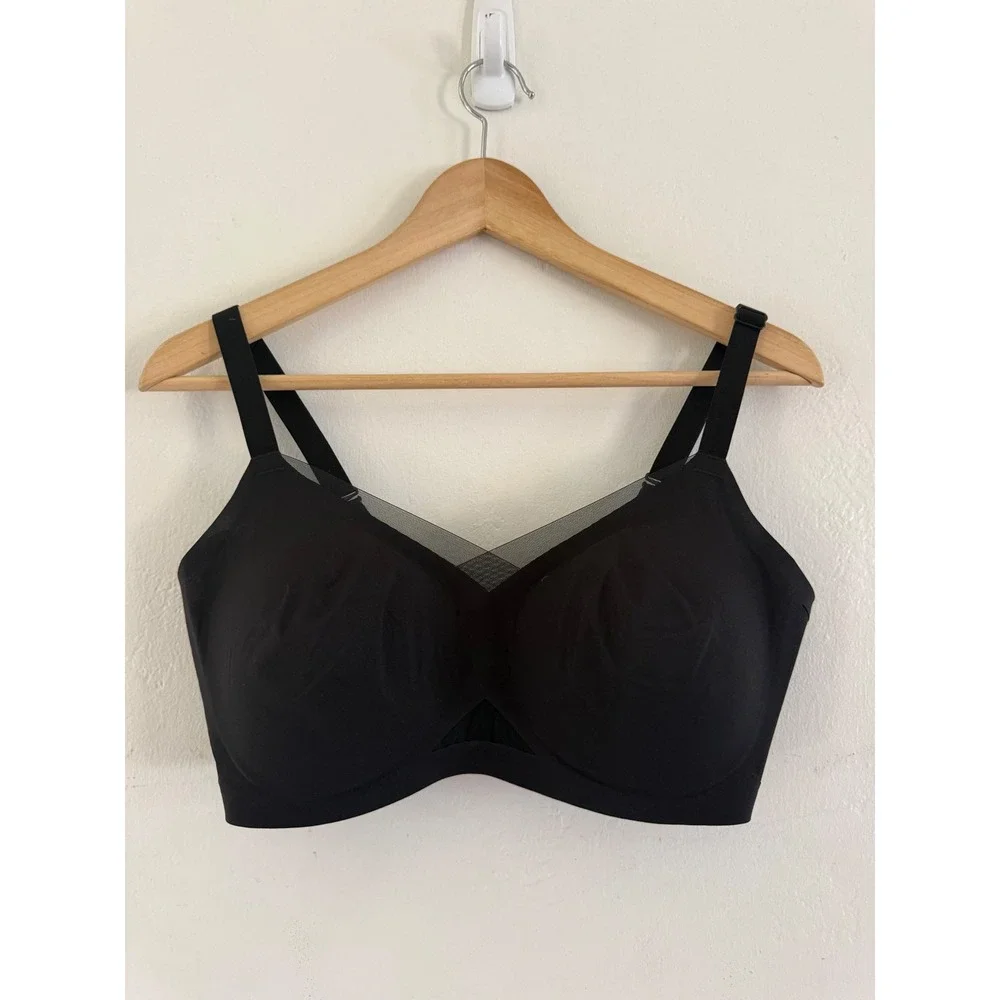 Honeylove Crossover Bra Set of 2 Black Wire Free Support 36D/DD